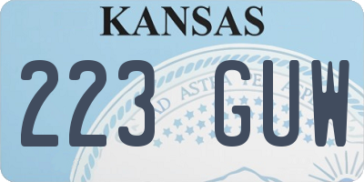 KS license plate 223GUW