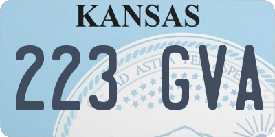KS license plate 223GVA
