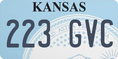 KS license plate 223GVC