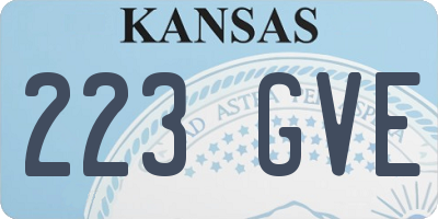 KS license plate 223GVE