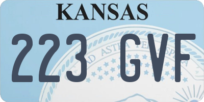 KS license plate 223GVF