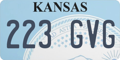 KS license plate 223GVG
