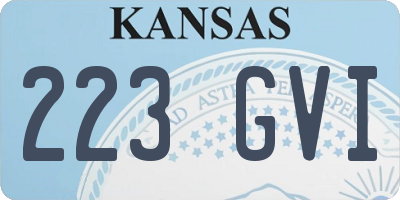 KS license plate 223GVI