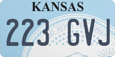 KS license plate 223GVJ