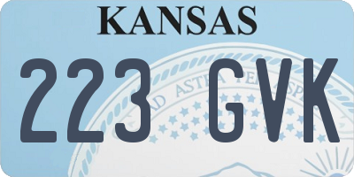 KS license plate 223GVK