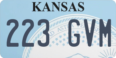 KS license plate 223GVM