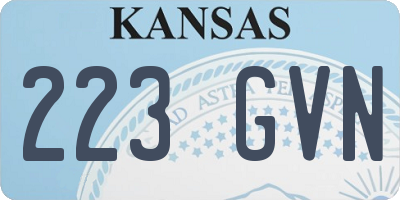 KS license plate 223GVN