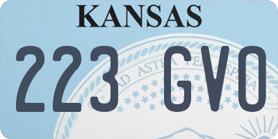 KS license plate 223GVO