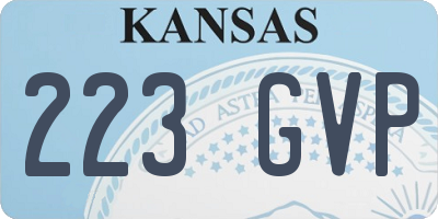 KS license plate 223GVP