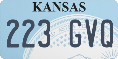 KS license plate 223GVQ