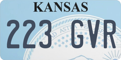 KS license plate 223GVR