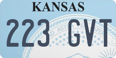 KS license plate 223GVT