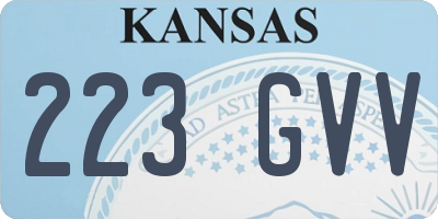 KS license plate 223GVV