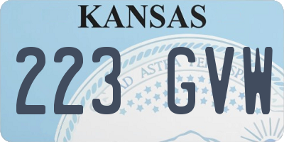 KS license plate 223GVW