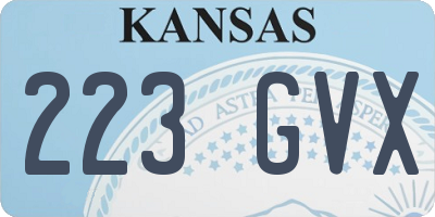 KS license plate 223GVX