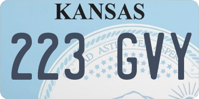 KS license plate 223GVY