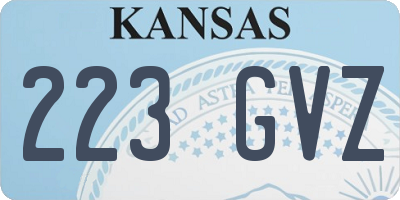 KS license plate 223GVZ