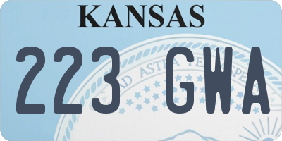 KS license plate 223GWA