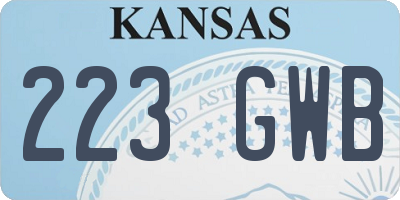 KS license plate 223GWB