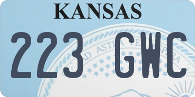 KS license plate 223GWC