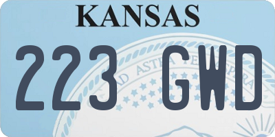 KS license plate 223GWD
