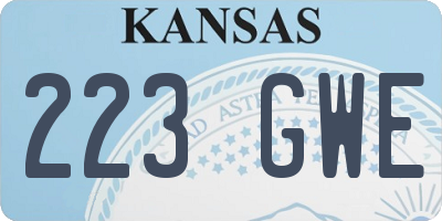 KS license plate 223GWE