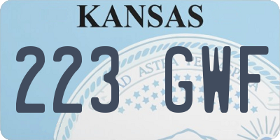 KS license plate 223GWF
