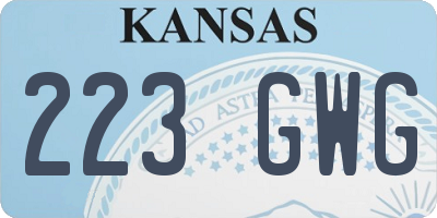 KS license plate 223GWG