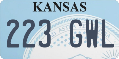 KS license plate 223GWL