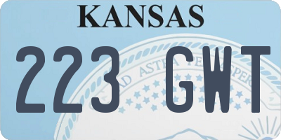 KS license plate 223GWT