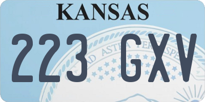 KS license plate 223GXV