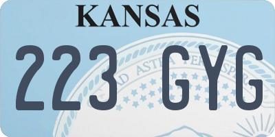 KS license plate 223GYG