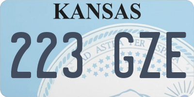 KS license plate 223GZE