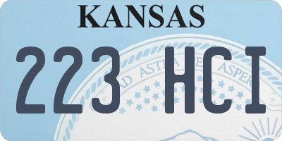KS license plate 223HCI