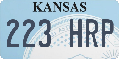 KS license plate 223HRP