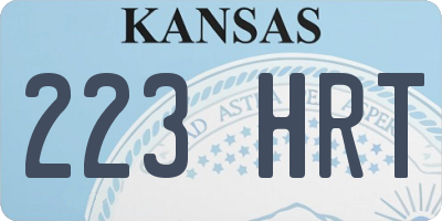 KS license plate 223HRT