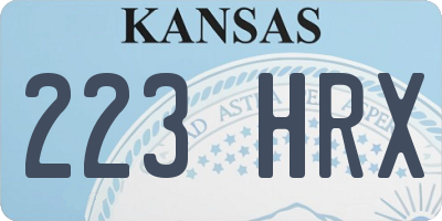 KS license plate 223HRX