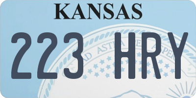 KS license plate 223HRY