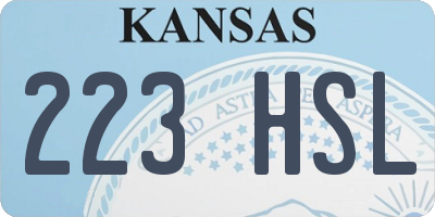 KS license plate 223HSL