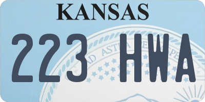 KS license plate 223HWA