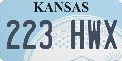 KS license plate 223HWX