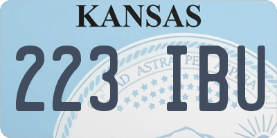 KS license plate 223IBU