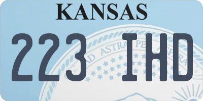 KS license plate 223IHD