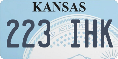 KS license plate 223IHK