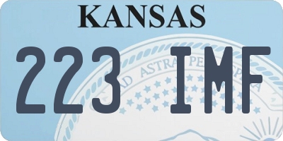 KS license plate 223IMF