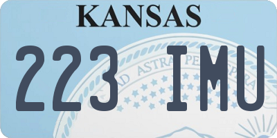 KS license plate 223IMU