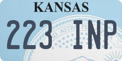 KS license plate 223INP