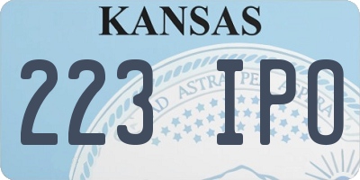 KS license plate 223IPO