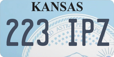KS license plate 223IPZ