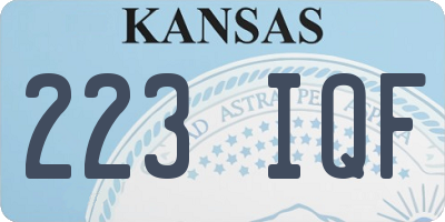 KS license plate 223IQF